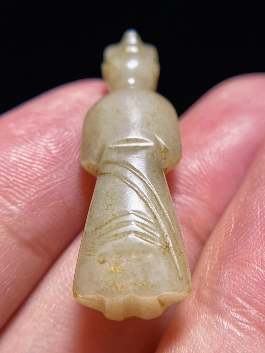 汉 和田玉籽料 白玉 玉人 翁仲 挂件