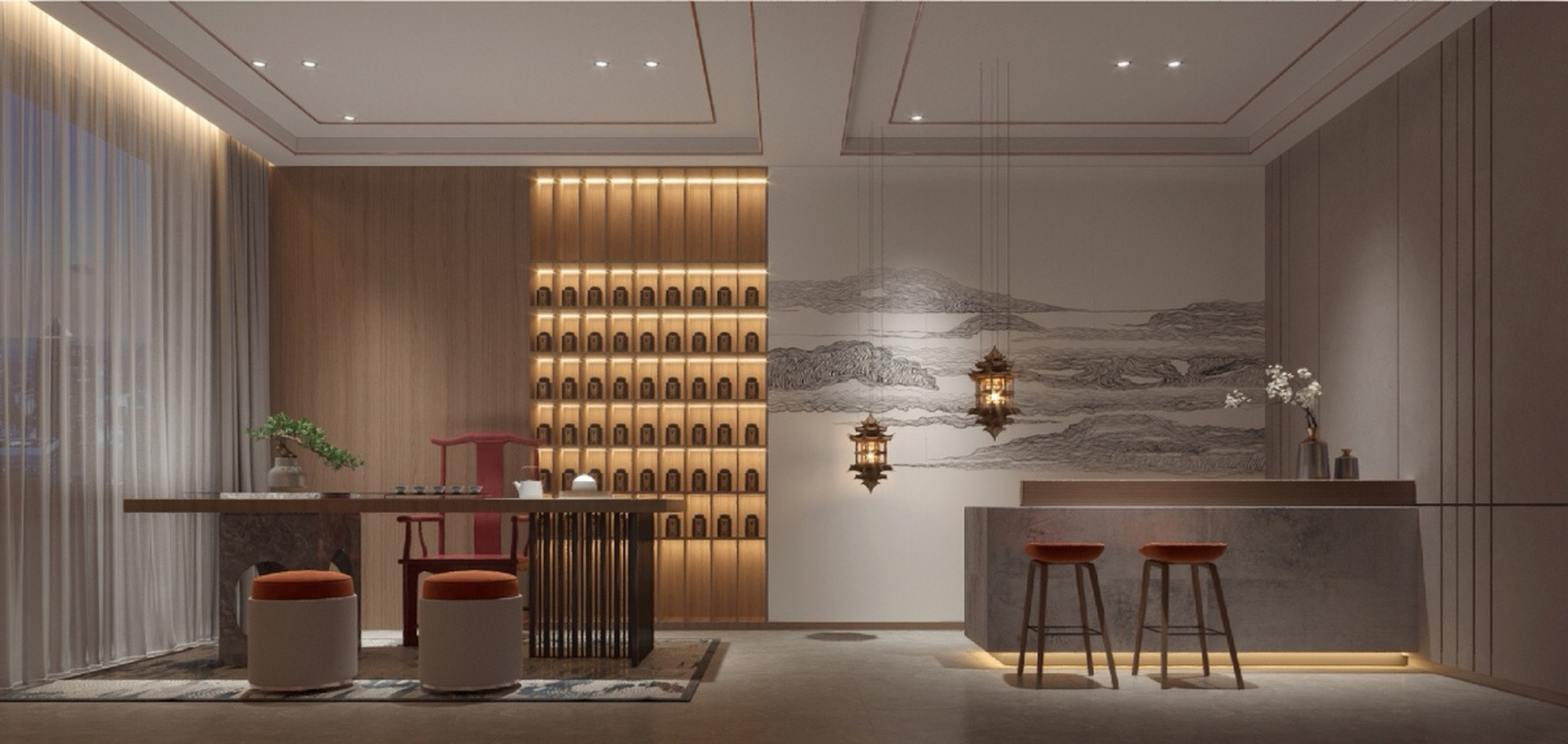 800㎡新中式禅意空间[期待][期待][期待]  高端的会所往往融入最传统