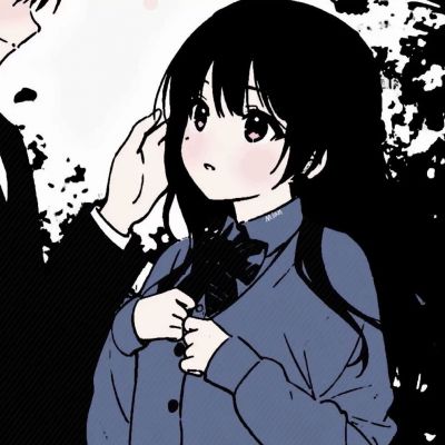 黑白动漫情头,一男一女甜酷甜酷