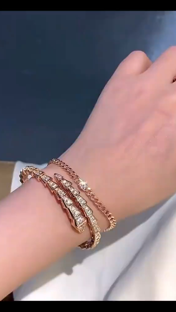 卡地亚 灵蛇满钻手镯#手镯#高端轻奢饰品#同城-度小视