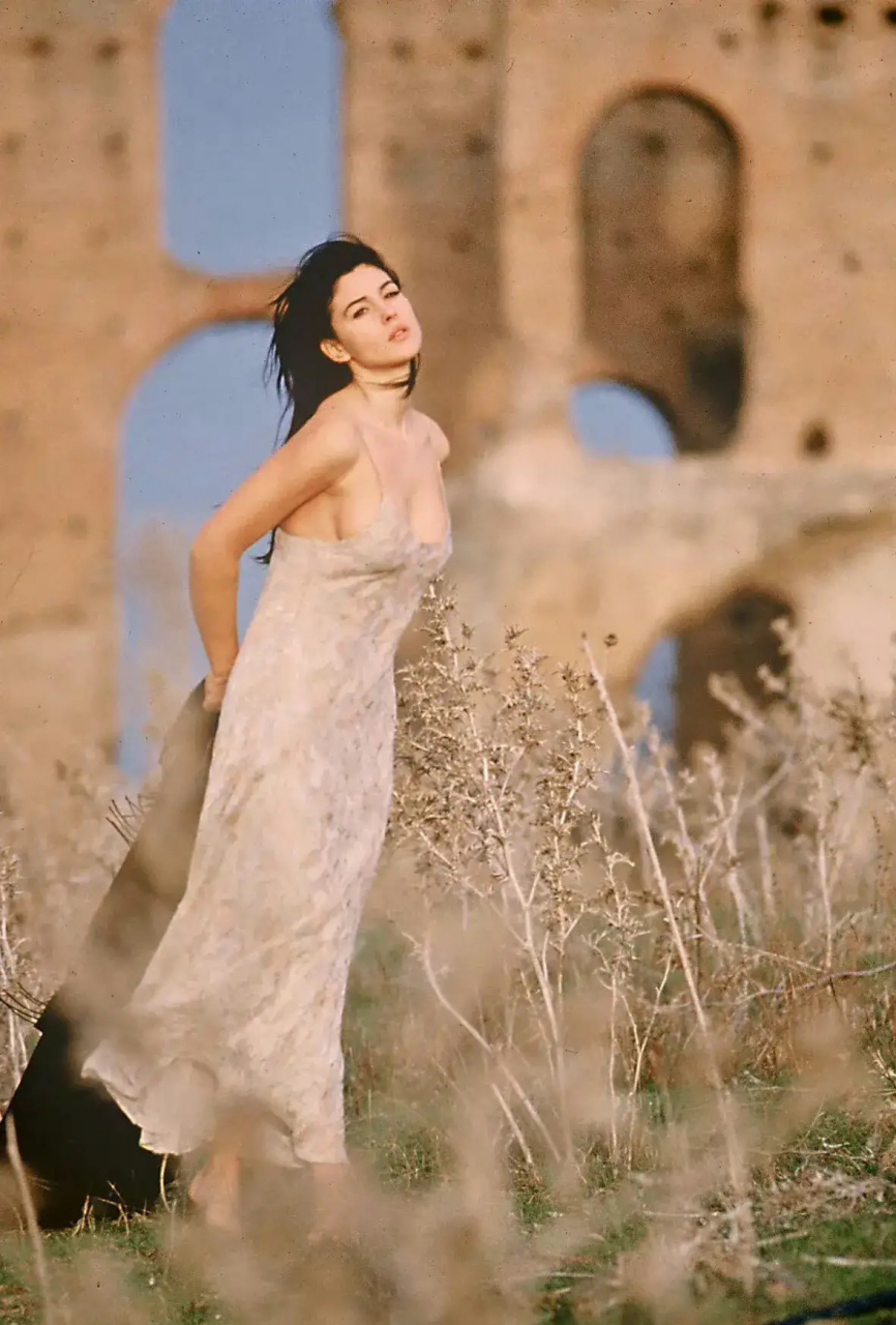 年轻时的莫妮卡·贝鲁奇和钟丽缇,虽然两人没什么关系,但这两张照片的