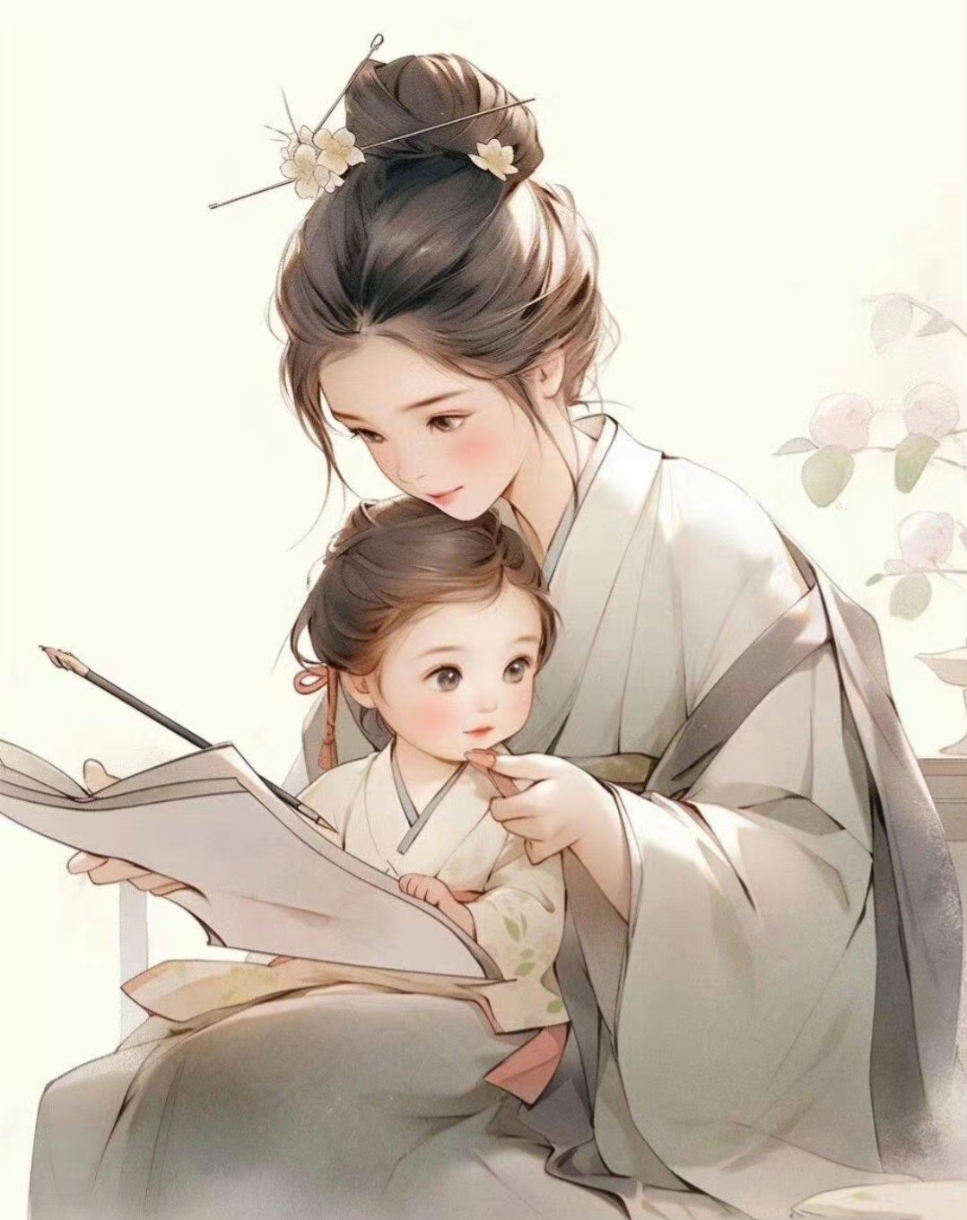 古风宝妈亲子系列头像