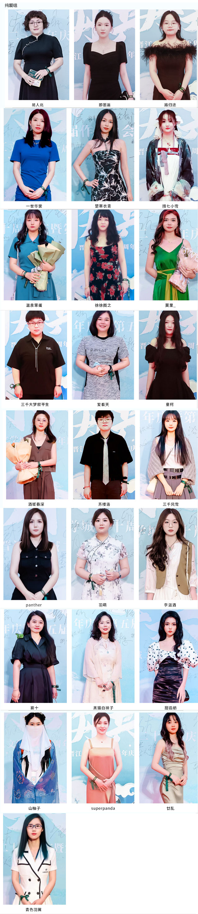 晋江五20周年大会,作者齐亮相,有你喜欢的太太吗?