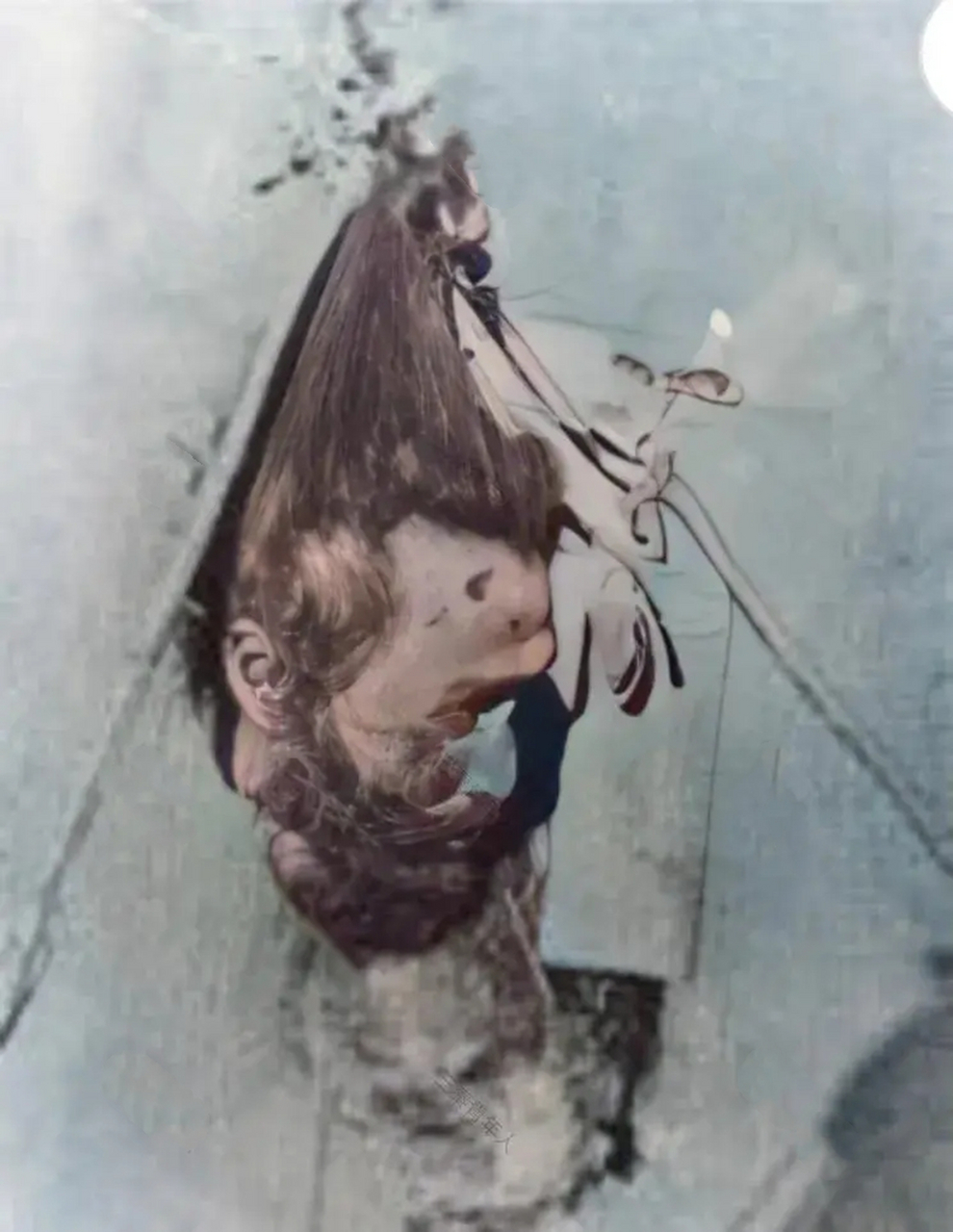 1895年日本人拍摄的照片,镜头中全琫准的脑袋被砍了下来,悬挂在墙上.