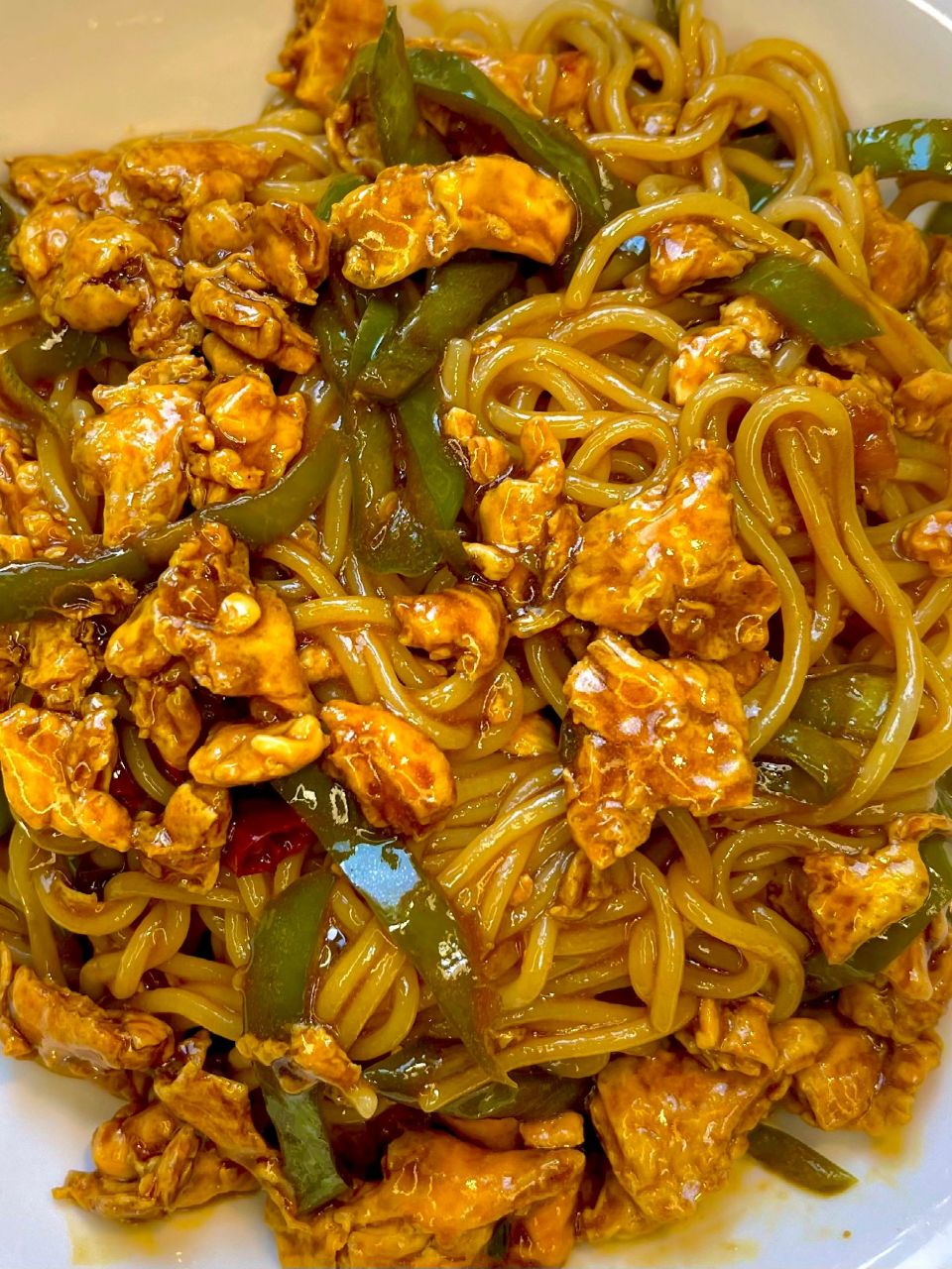 青椒鸡蛋酱拌面!真的好吃!