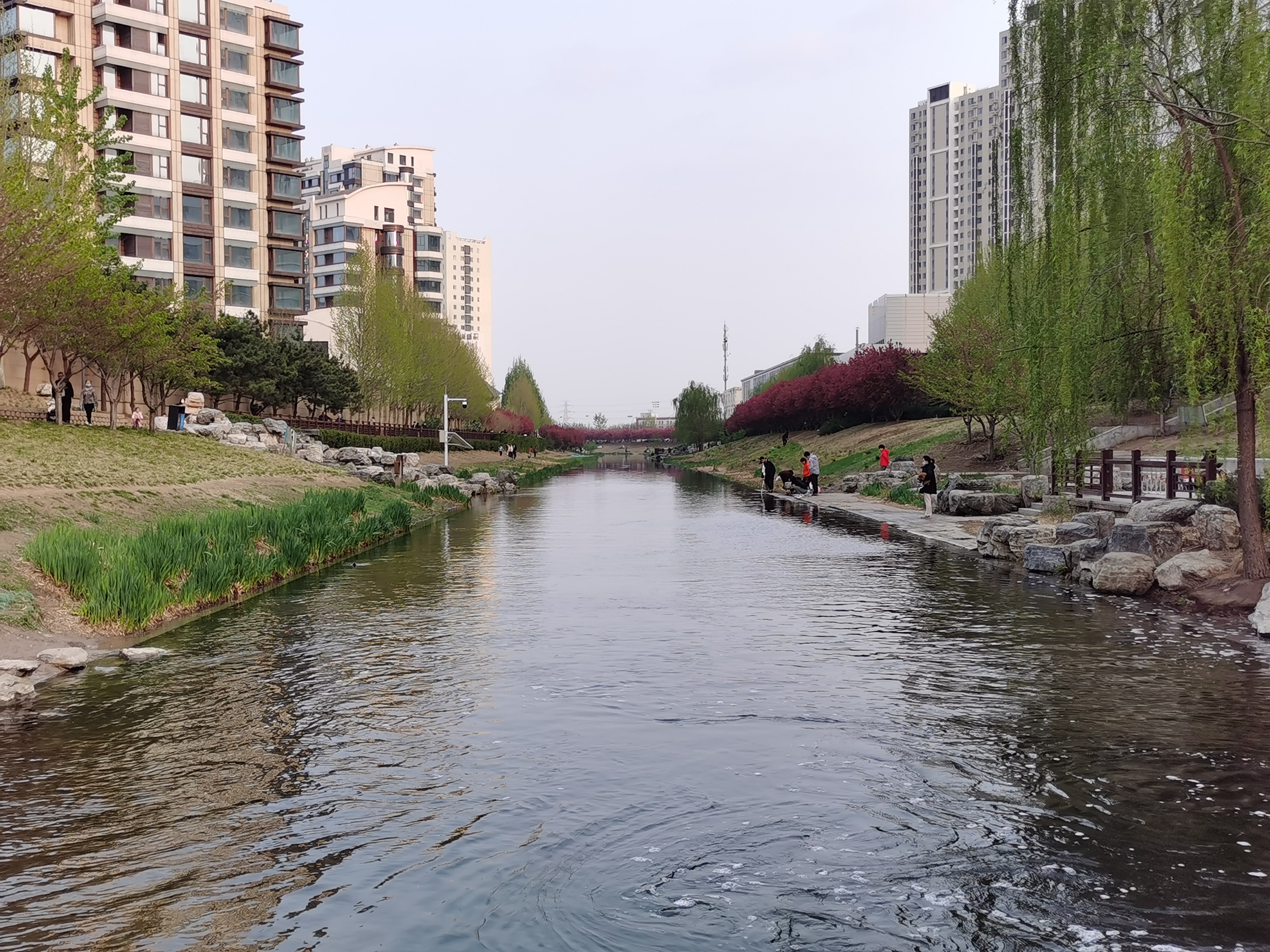 春天的萧太后河公园适合去赏花看瀑布