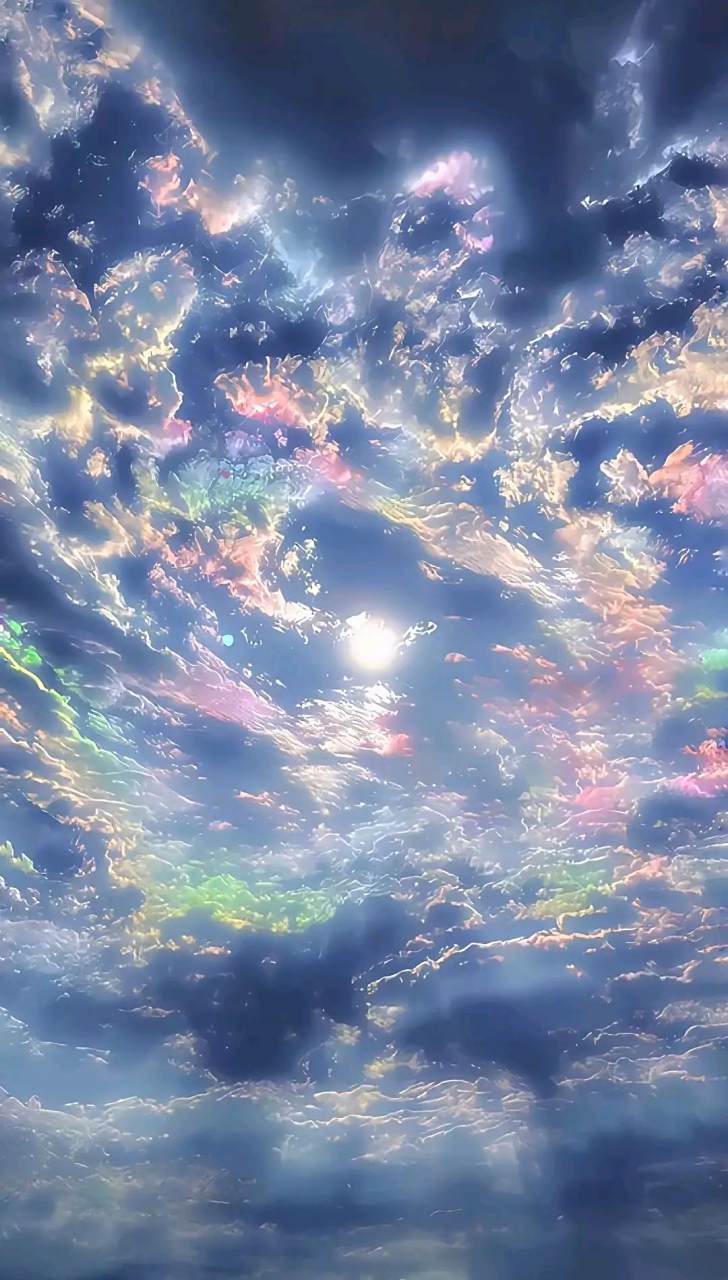 壁纸# #风景# 七彩星空