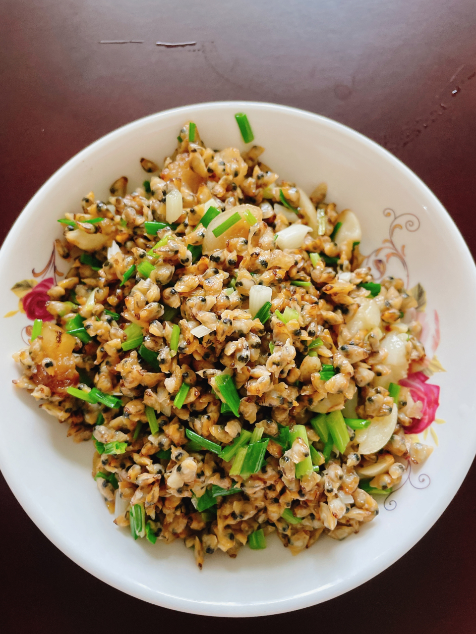 潮汕人的早餐,经典版 香炒红肉米 豆酱炒麻叶 咸煮虾  鱿鱼 家常做法