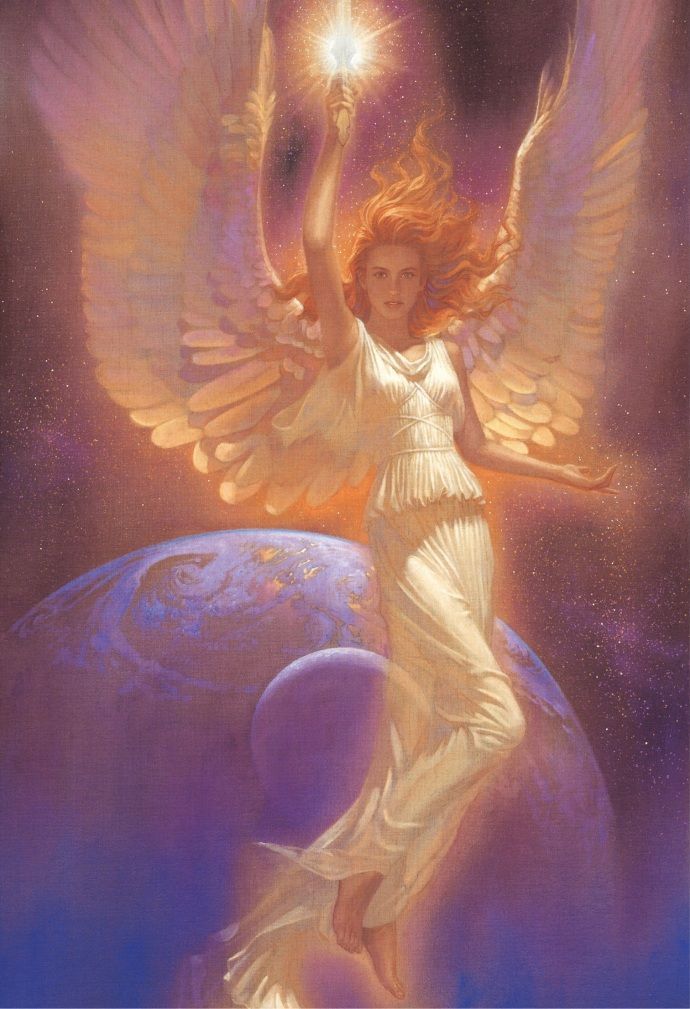 一组高贵的女神插画,气质优雅,画面散发着圣洁的光辉