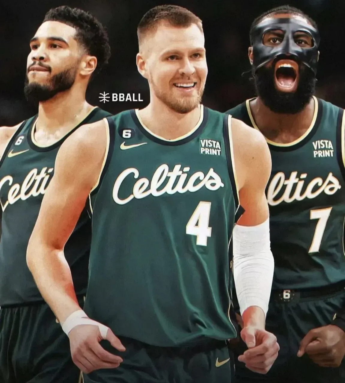 凯尔特人首发五人组: 67后卫:斯玛特 67后卫:布朗 67小前锋