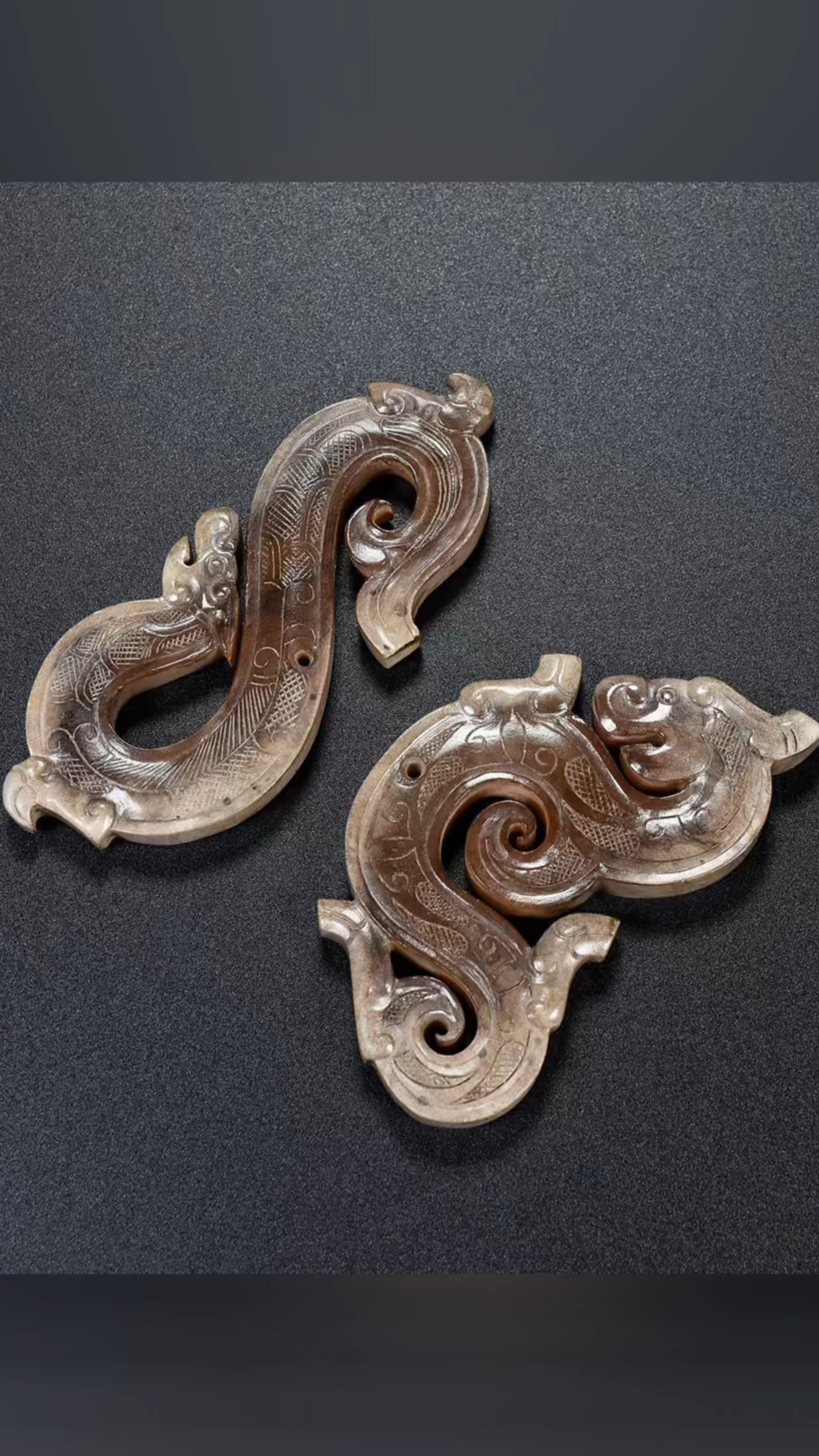 古玉老玉满沁土沁灰皮沁组佩一套