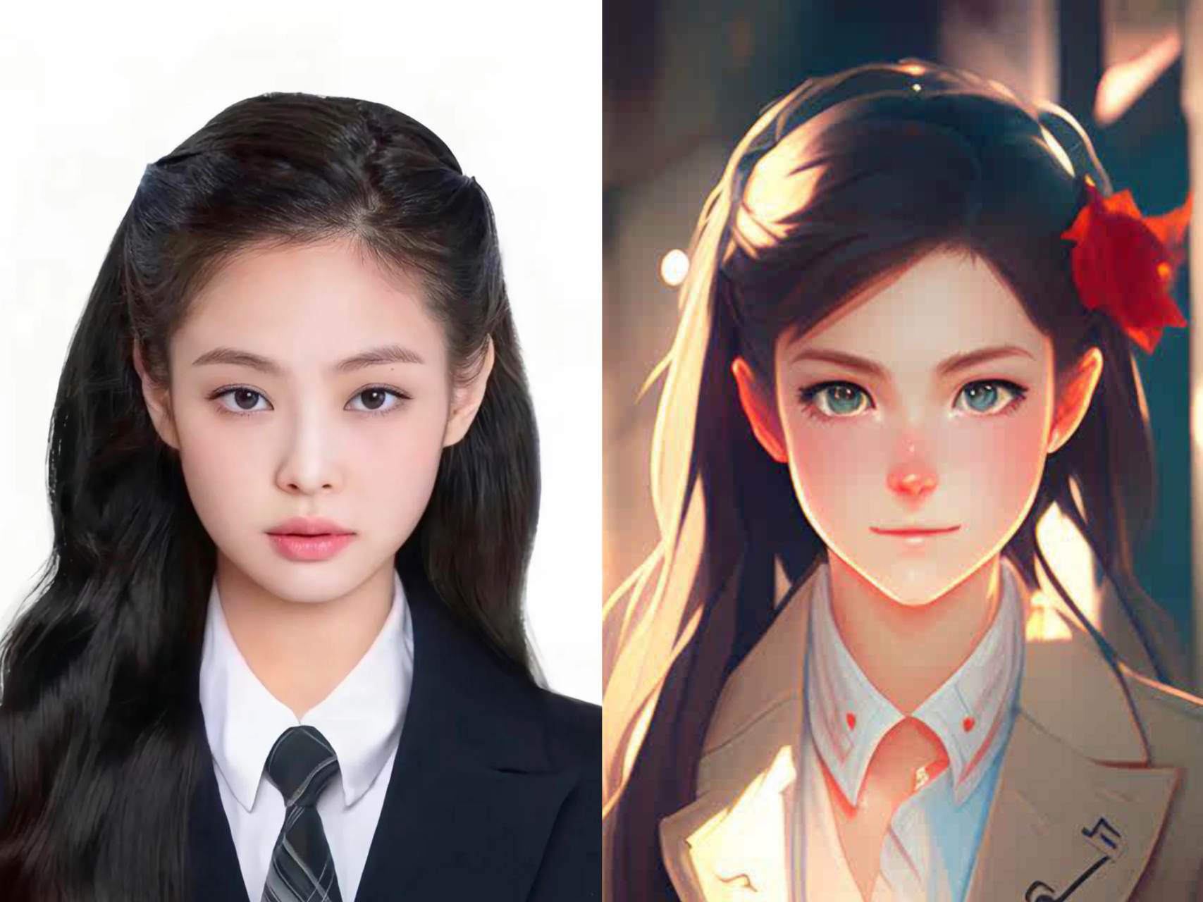 ai平等地给每个人捏个小巧的鼻子和大眼睛,唯一不一样的就是脸型了.