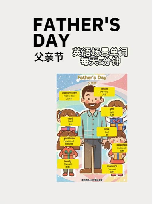 英语卡父亲节!把爱融进单词里