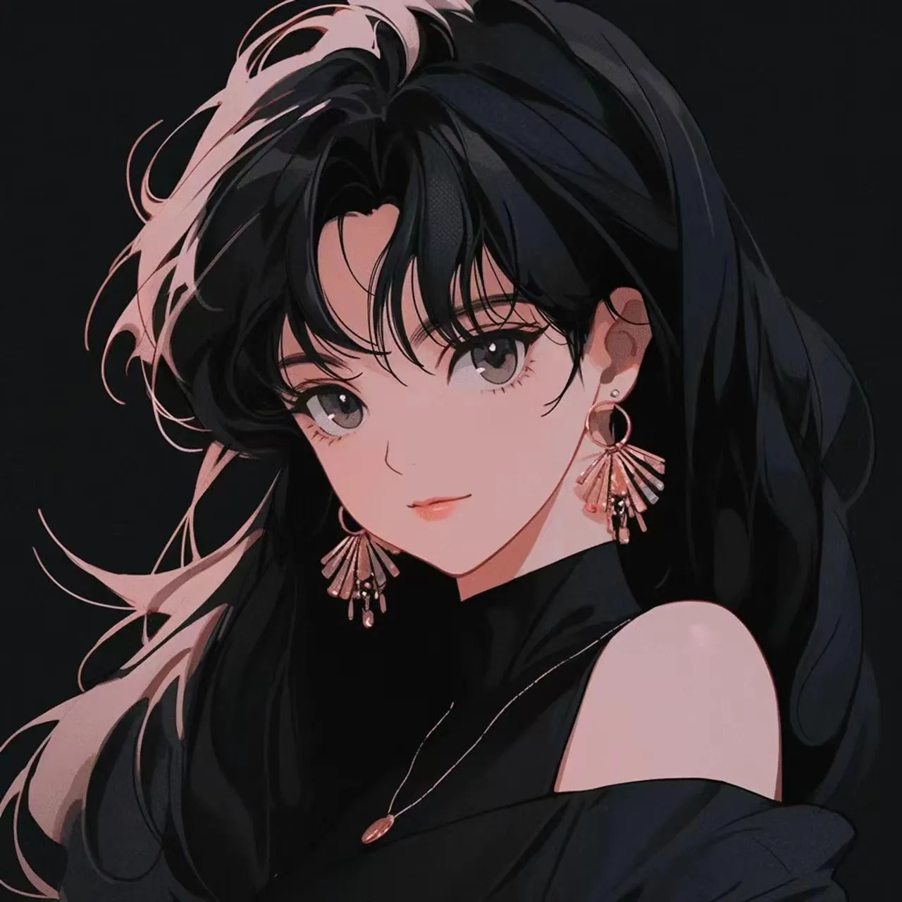 黑色系头像 丨动漫御姐女头 酷拽惹人爱#头像# #动漫头像和壁纸