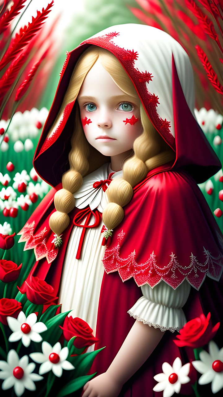 小红帽手机壁纸[比心][比心] #二次元美图#  #百度ai绘图黑科技