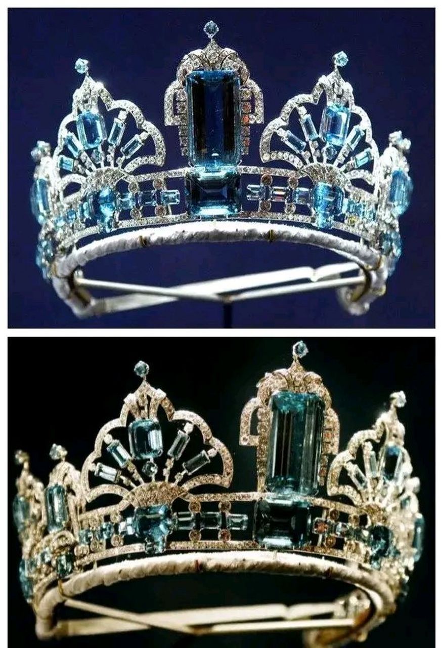 巴西海蓝宝石项链经常被英国女王伊丽莎白二世用来搭配蓝色浅色的衣服