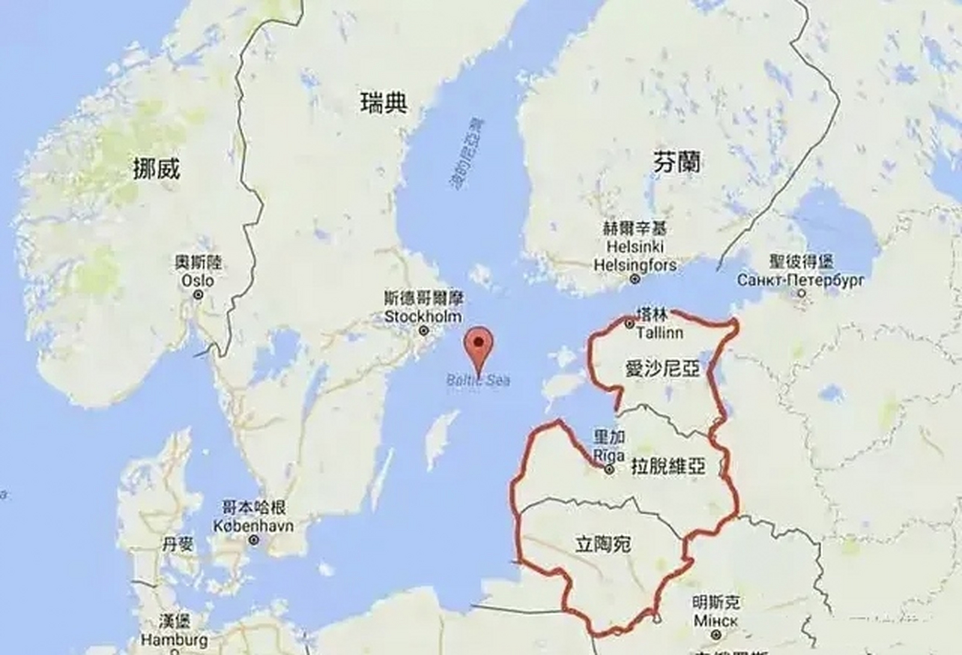 波罗的海三国 地图图片