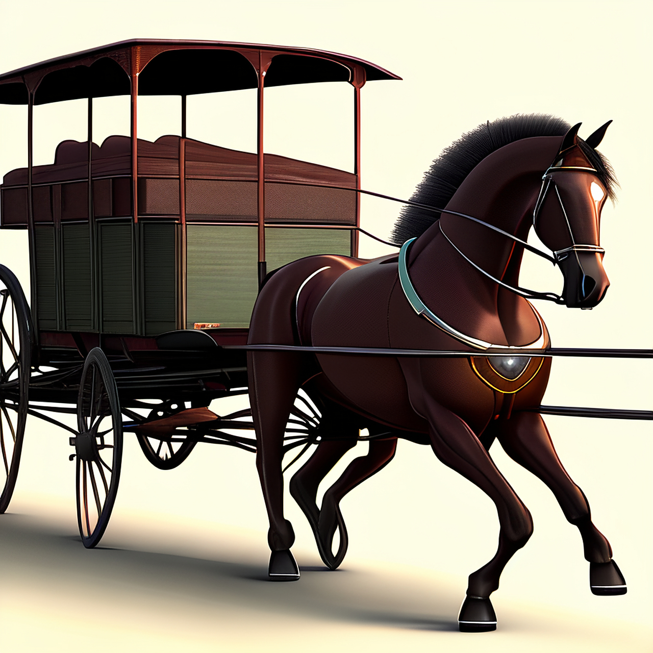百度ai画的骏马拉车