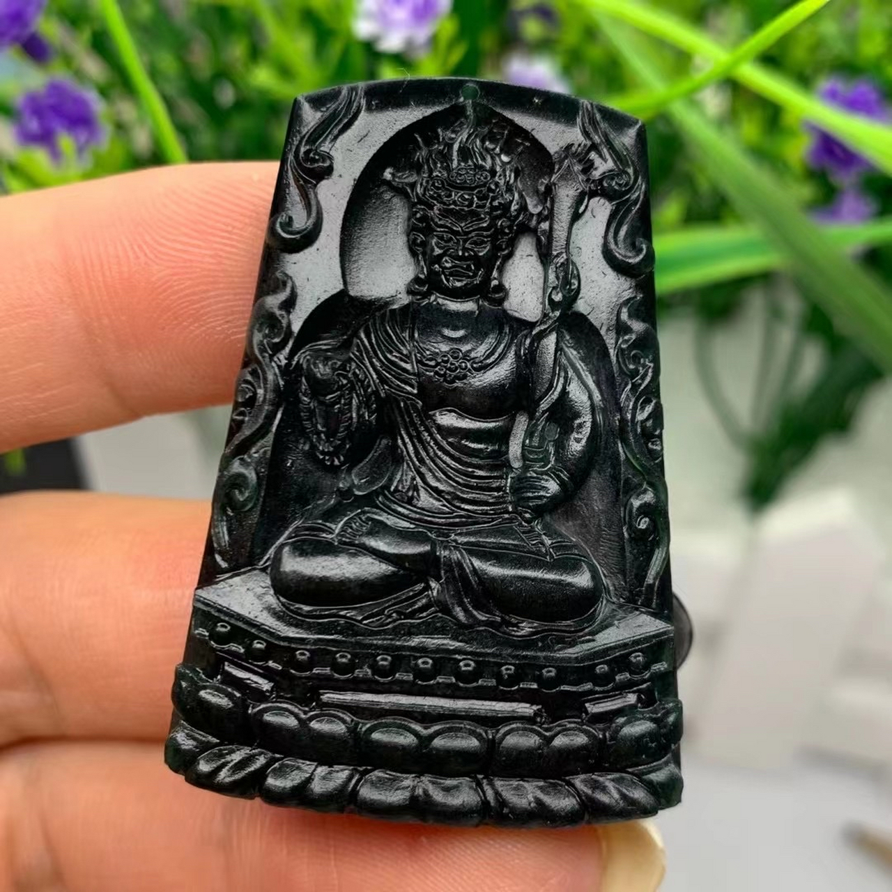 新品成品 墨翠毛货 不动明王#翡翠