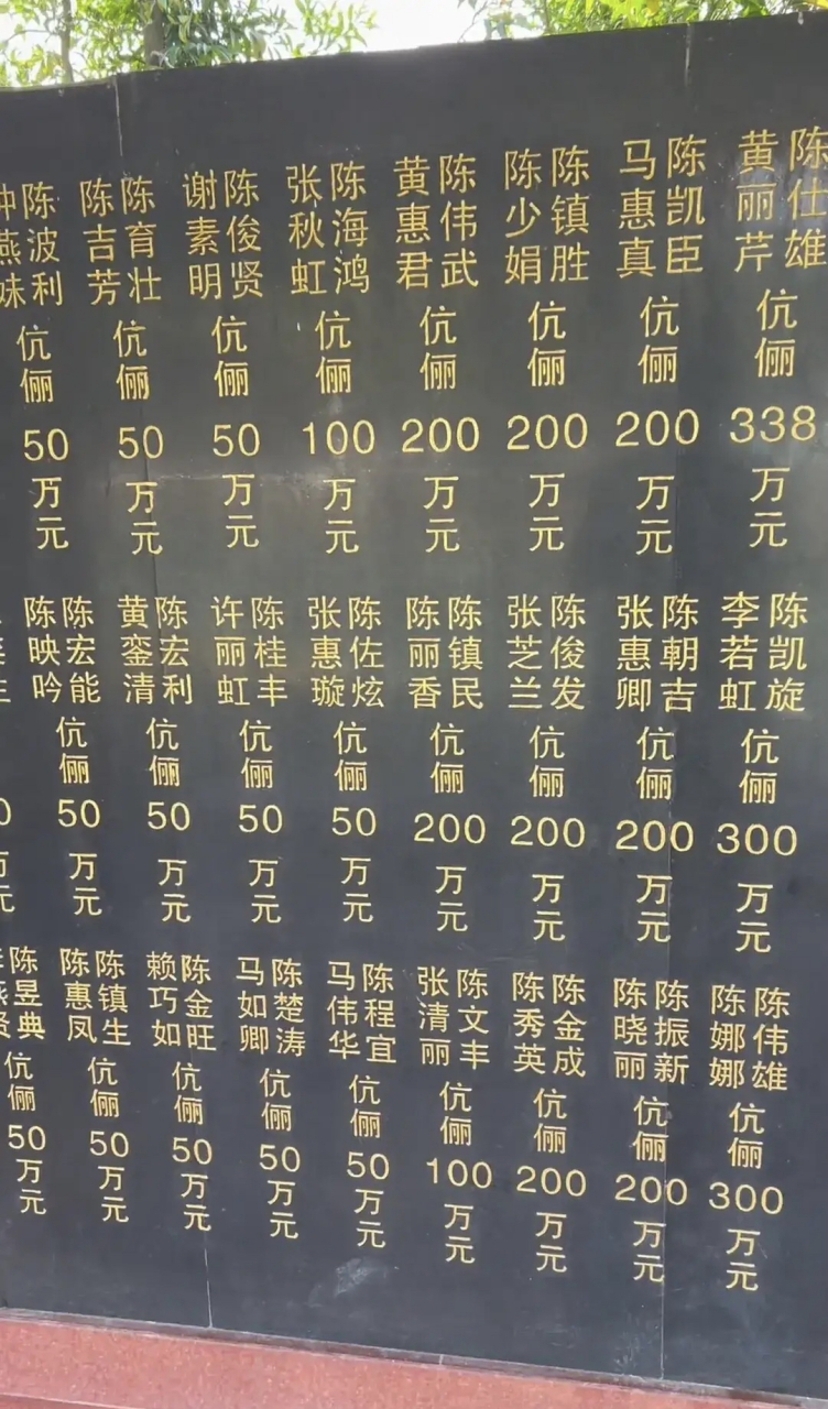 潮汕某村捐资芳名榜,都是做什么生意的,村里人为什么会这么有钱