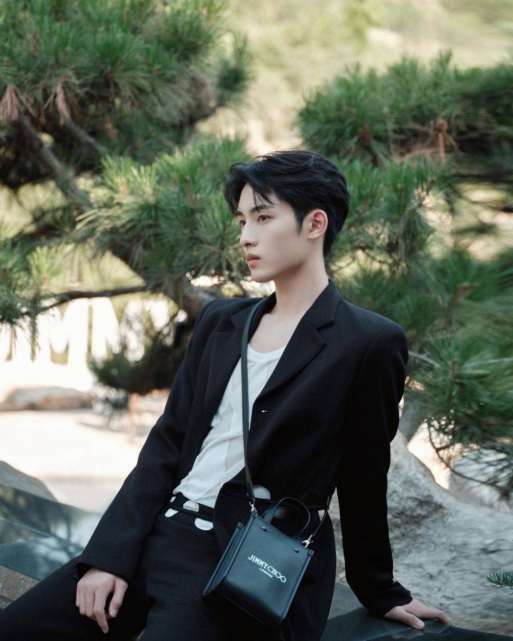 身垮品牌包包,一身西装帅气逼人. #明星动态# #明星穿搭# #董思成