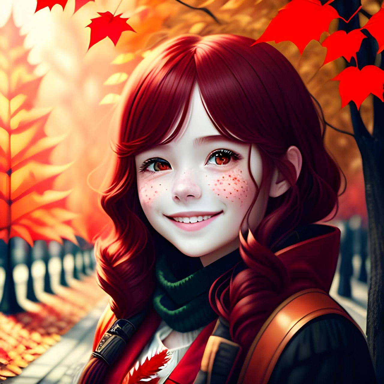 「枫叶卡通女孩」[比心][比心][比心] #超潜力新人创作营#  #二次元美