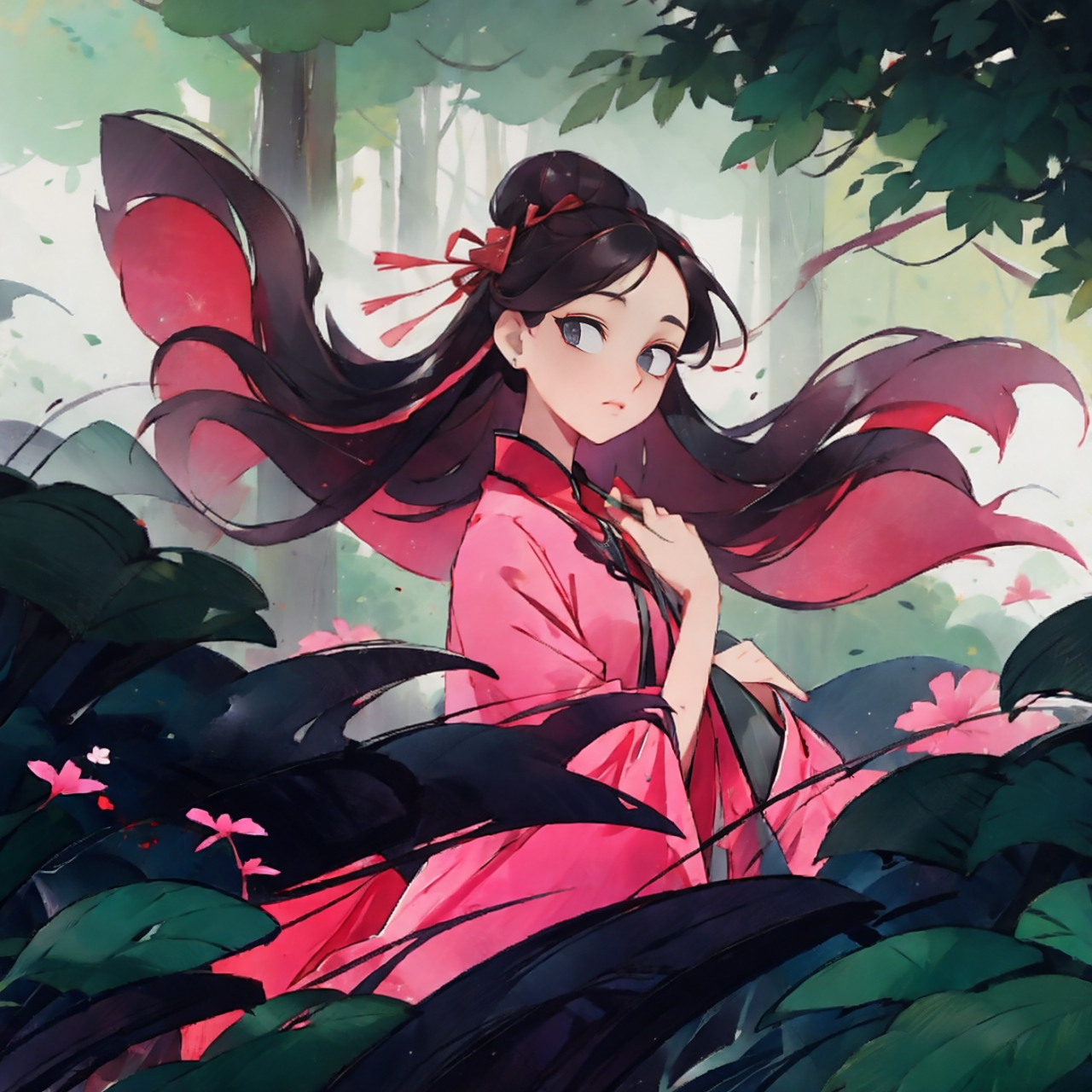 古风红衣小女孩#古风女孩