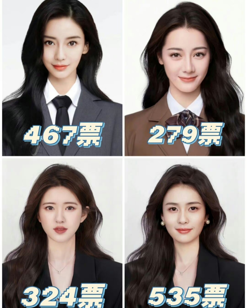 网友投票,白鹿证件照535票压杨颖和迪丽热巴了? 676767