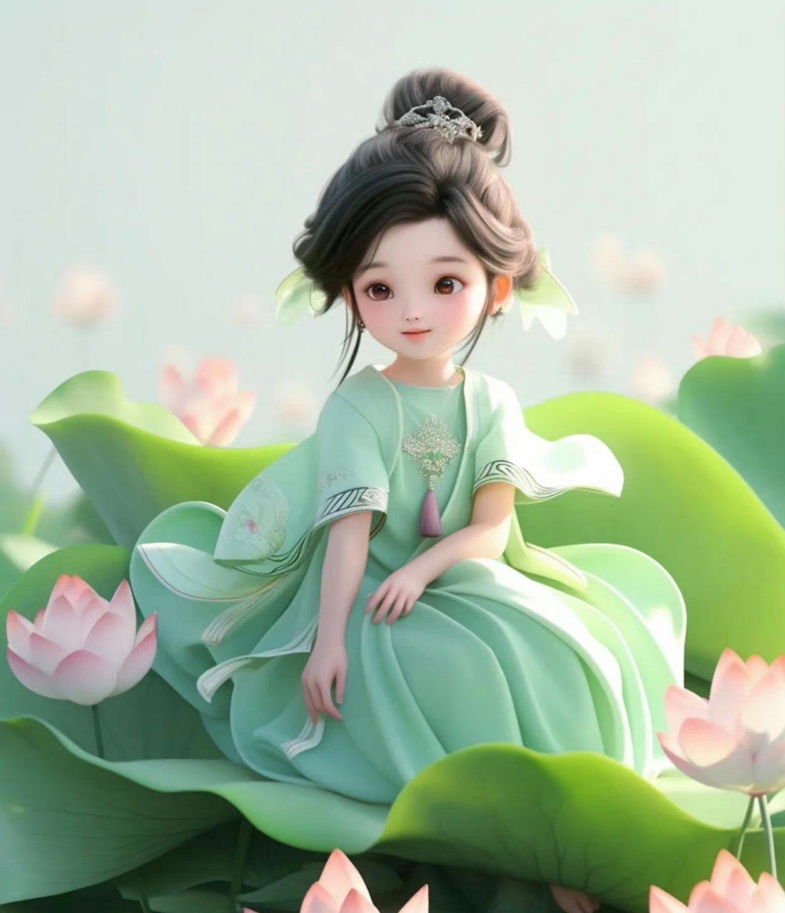 古风青莲小仙姑优雅头像,清秀小媛,恬淡自然.