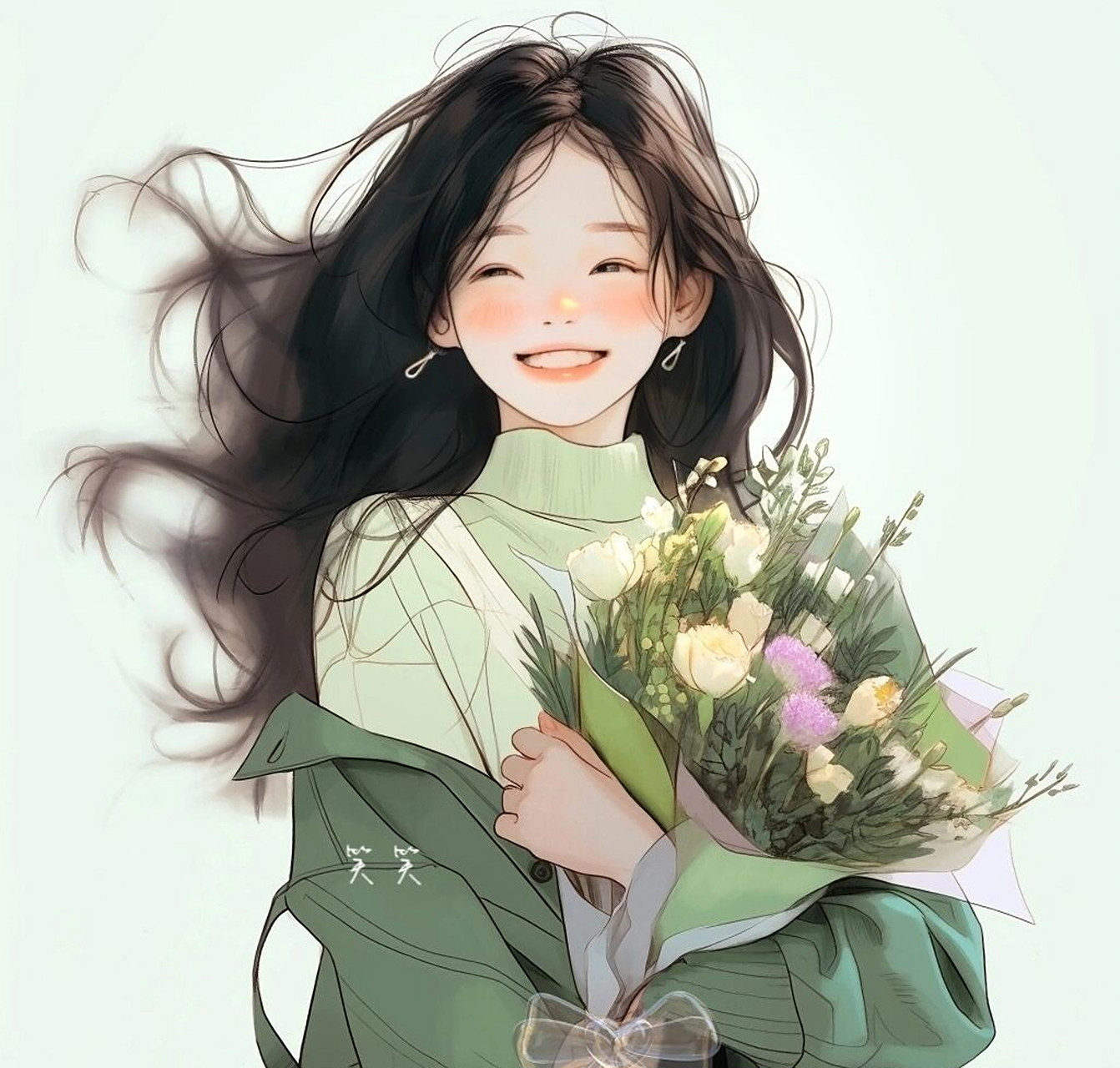 你会喜欢的治愈女生头像送花花,愿你每天醒来依旧热爱生活,愿意拥抱