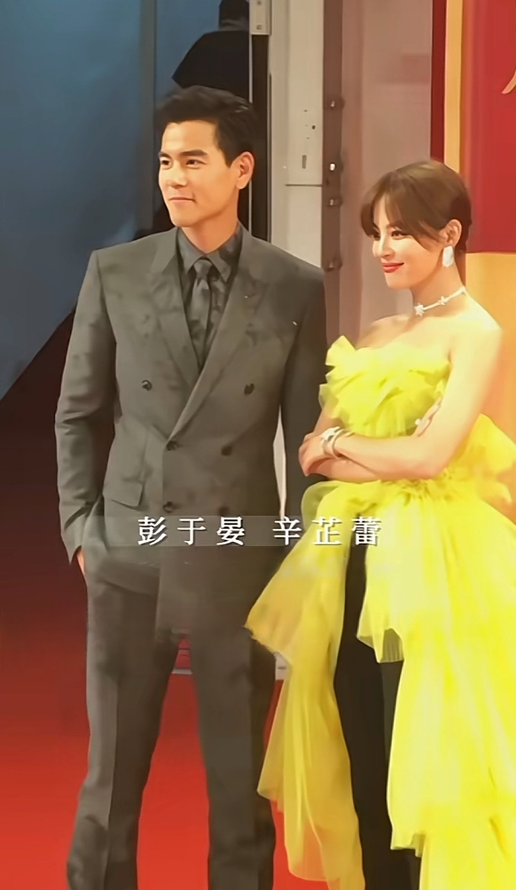 近日辛芷蕾彭于晏一起走红毯,俩人站在一起好