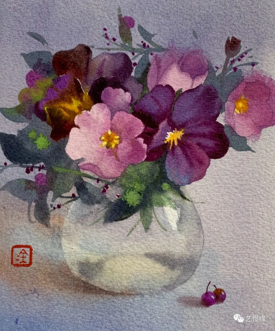 金莉,水彩花卉作品精选