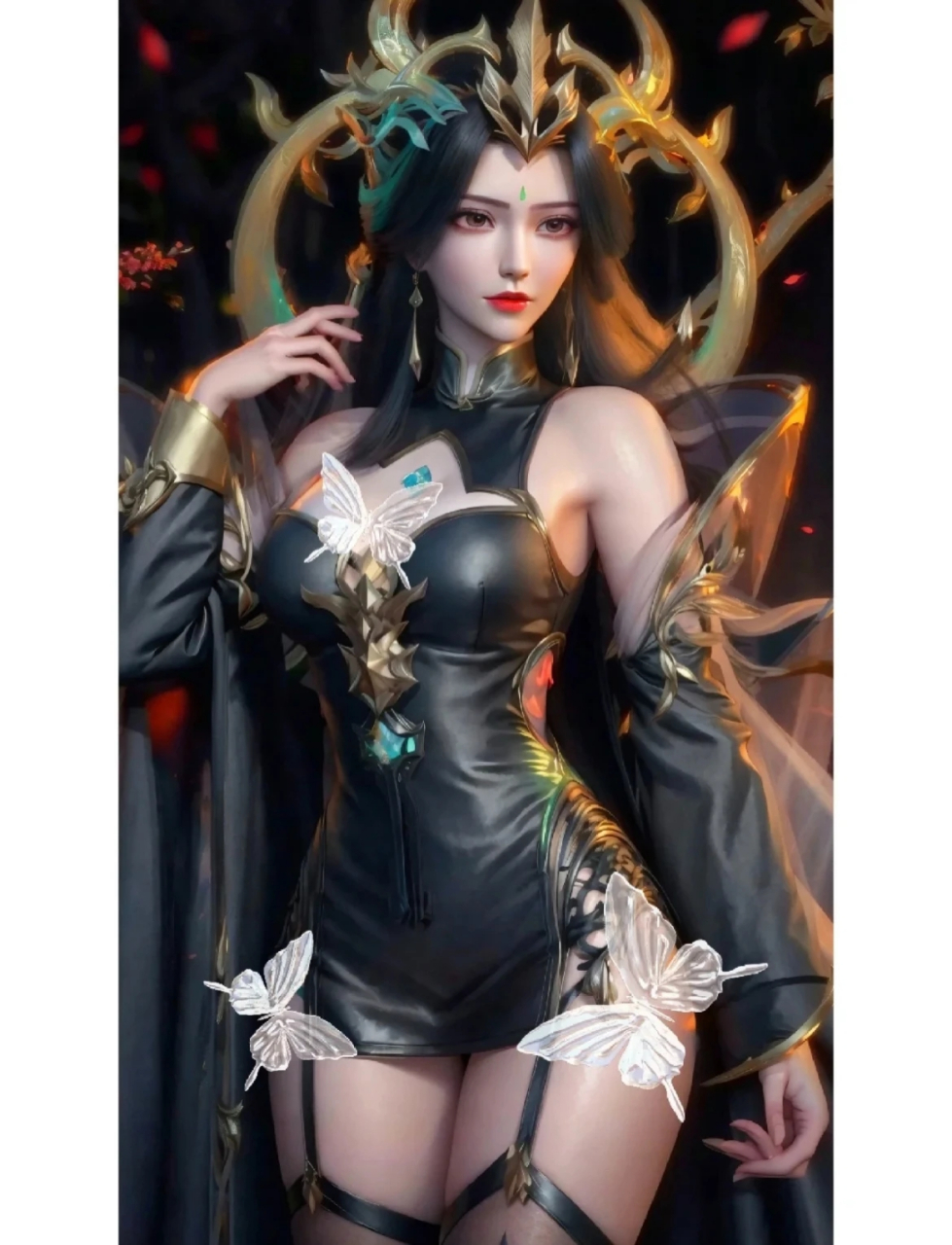 美图分享#黑衣柳神~魅惑力