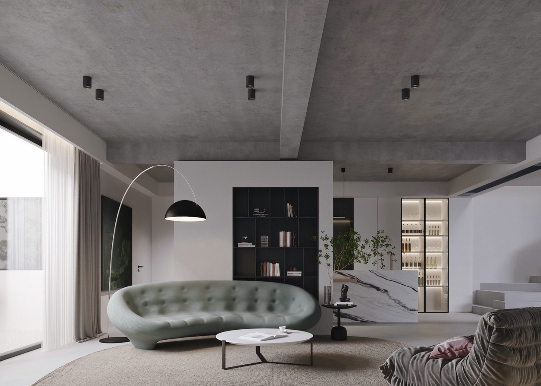 水泥灰墙面 无装饰大平顶,如此"素面朝天"的风格,是你会喜欢的吗?