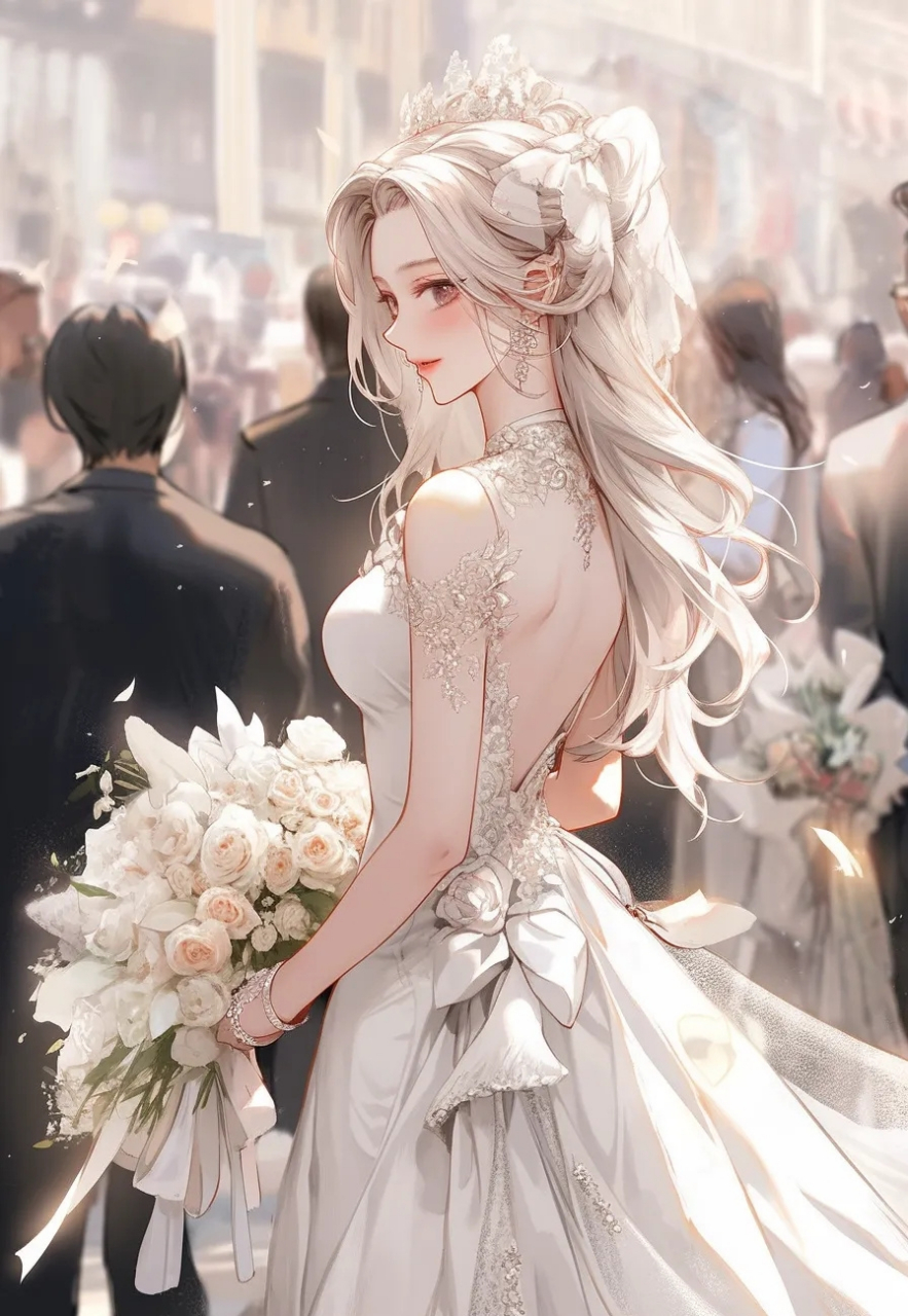 插画系唯美婚纱壁纸.9699 "愿所有女孩都被温柔以待."20.