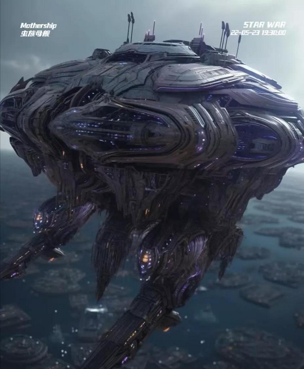 一组基于游戏《星际争霸》虫族设定的同人设计插画,by ohwgo.