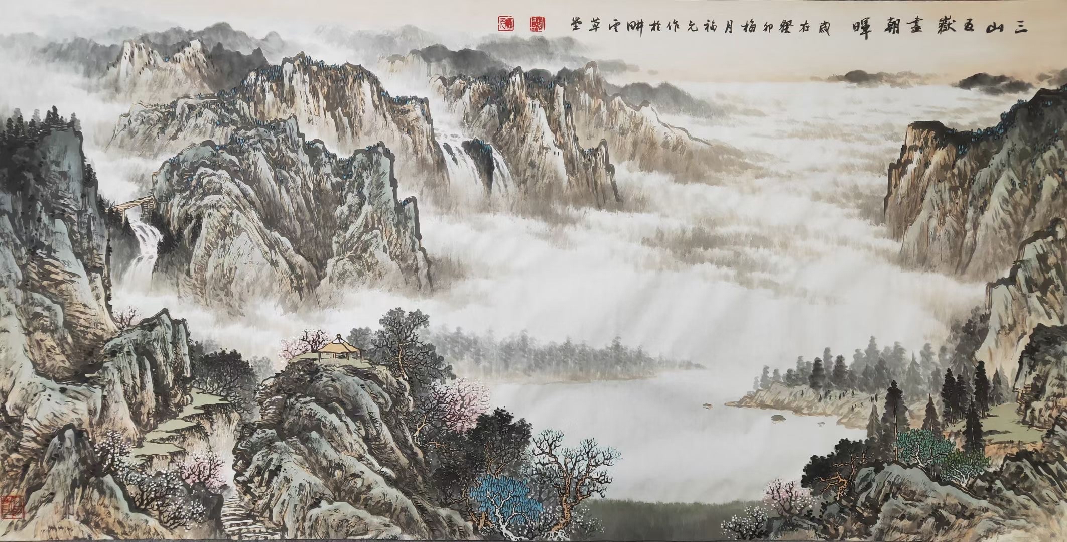 关福元山水画构图精巧,融汇古今,气韵生动意境深邃