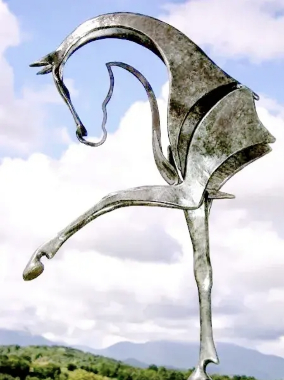 马的抽象艺术作品,这匹马在低头思考人生