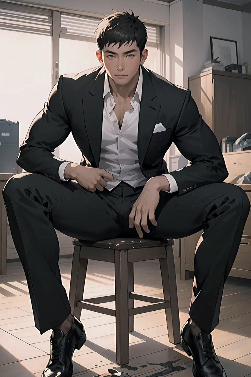 正装男子#肌肉型男# #ai艺术季# #ai绘画