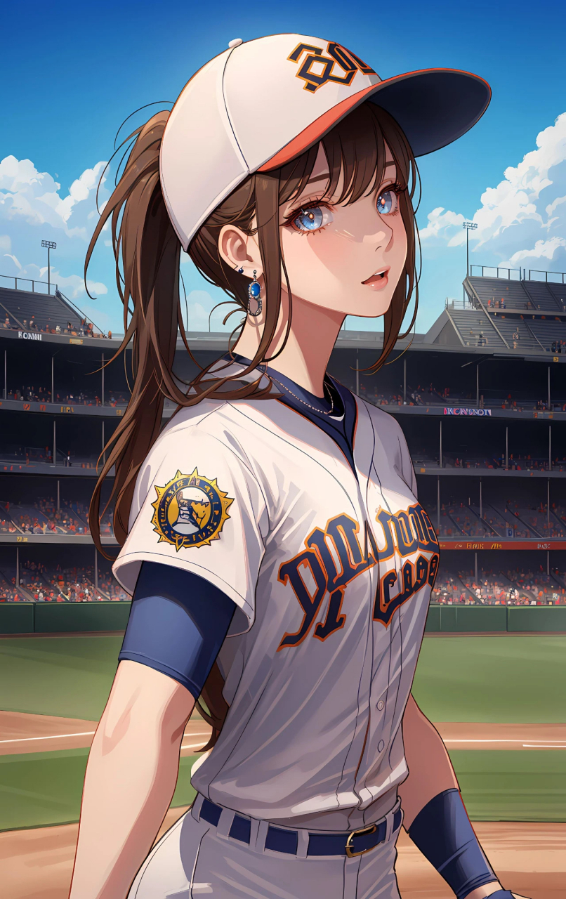 动漫壁纸# 棒球服女孩～上篇