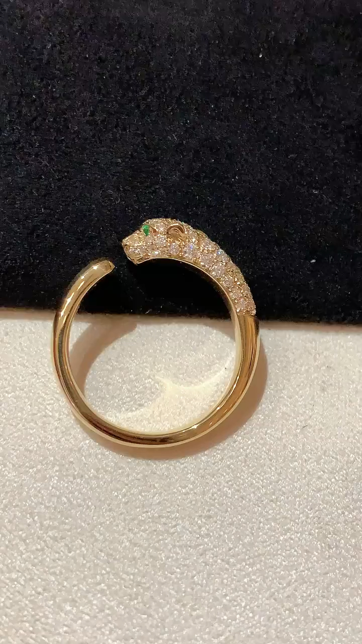 宝格丽 钻石豹子戒指#戒指#高端轻奢饰品#同城-度小视