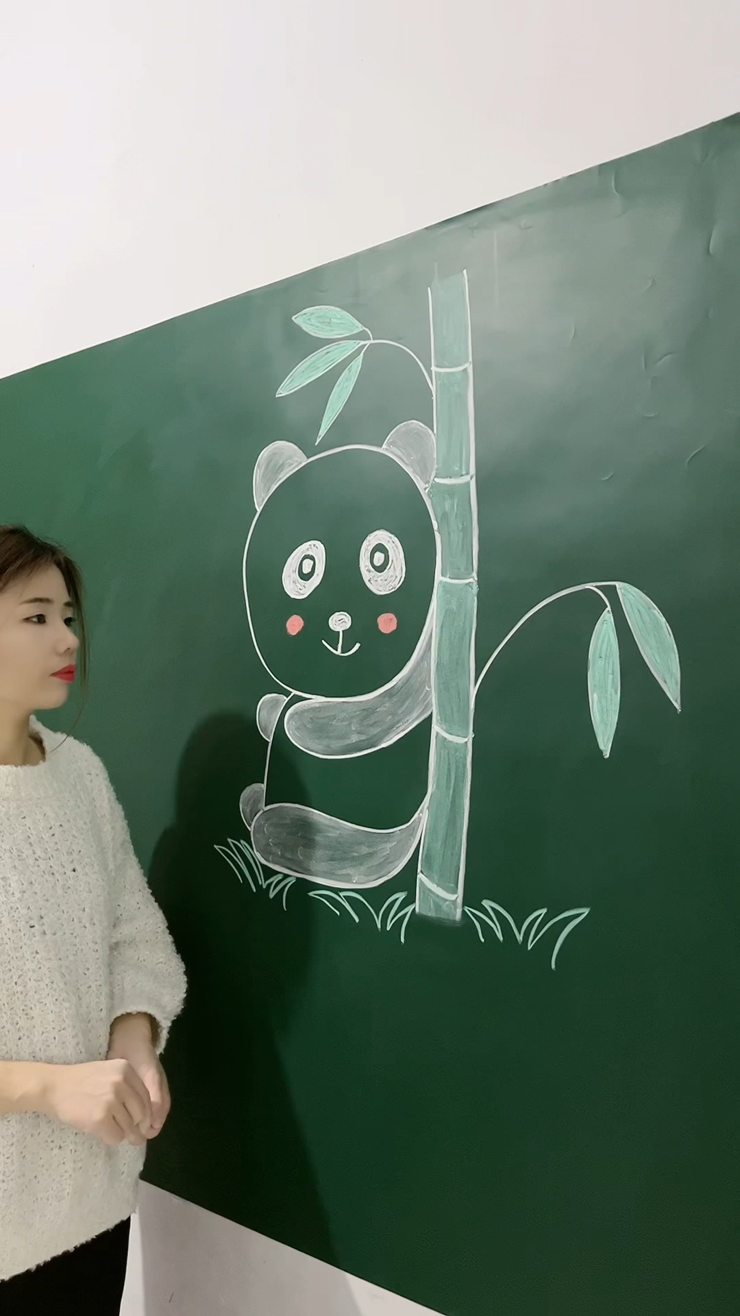 用数字91画熊猫,太可爱了