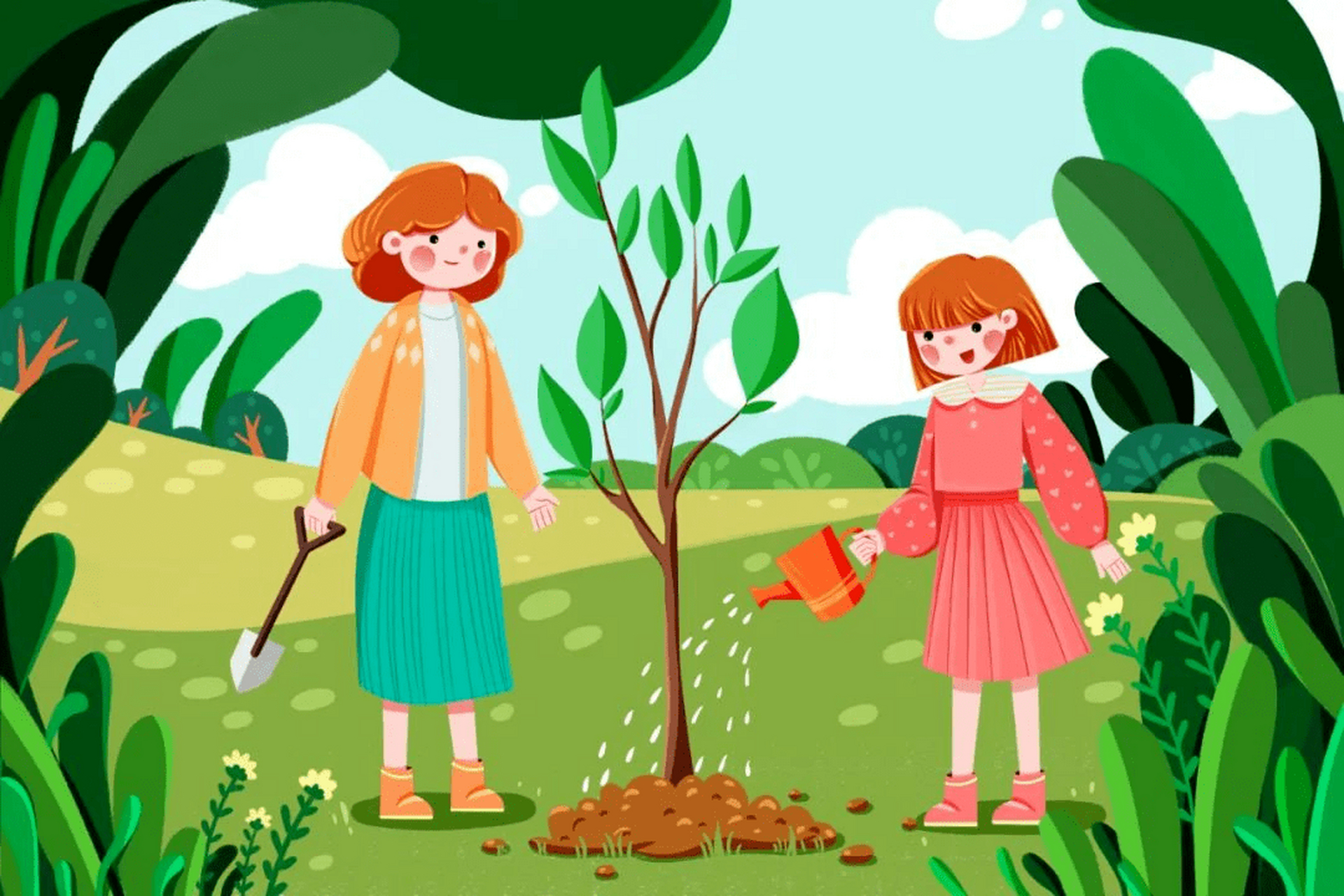 识字小童诗    画  种一棵树  挖一捧土  用一点力  再加一颗心  后来