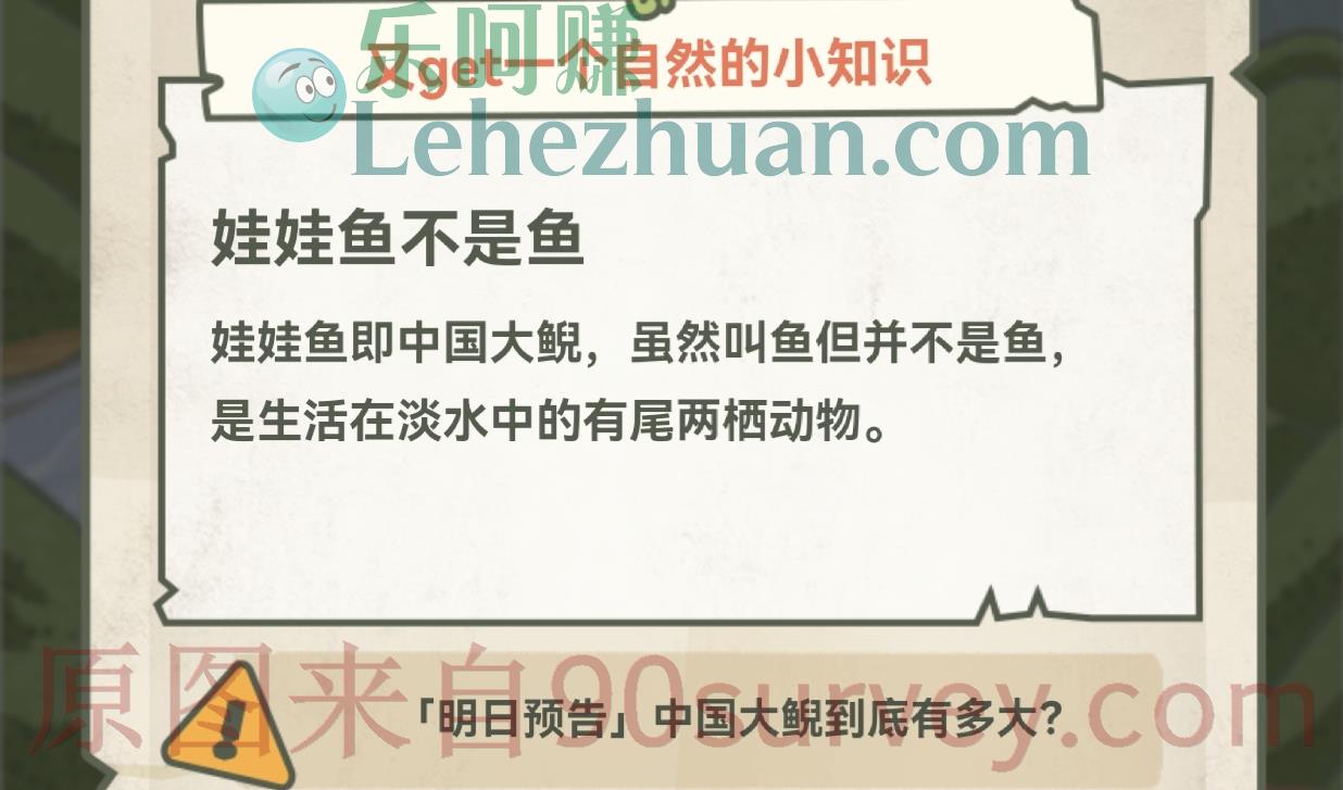 名字里有鱼，但实际上根本不是鱼的是谁？答案：娃娃鱼