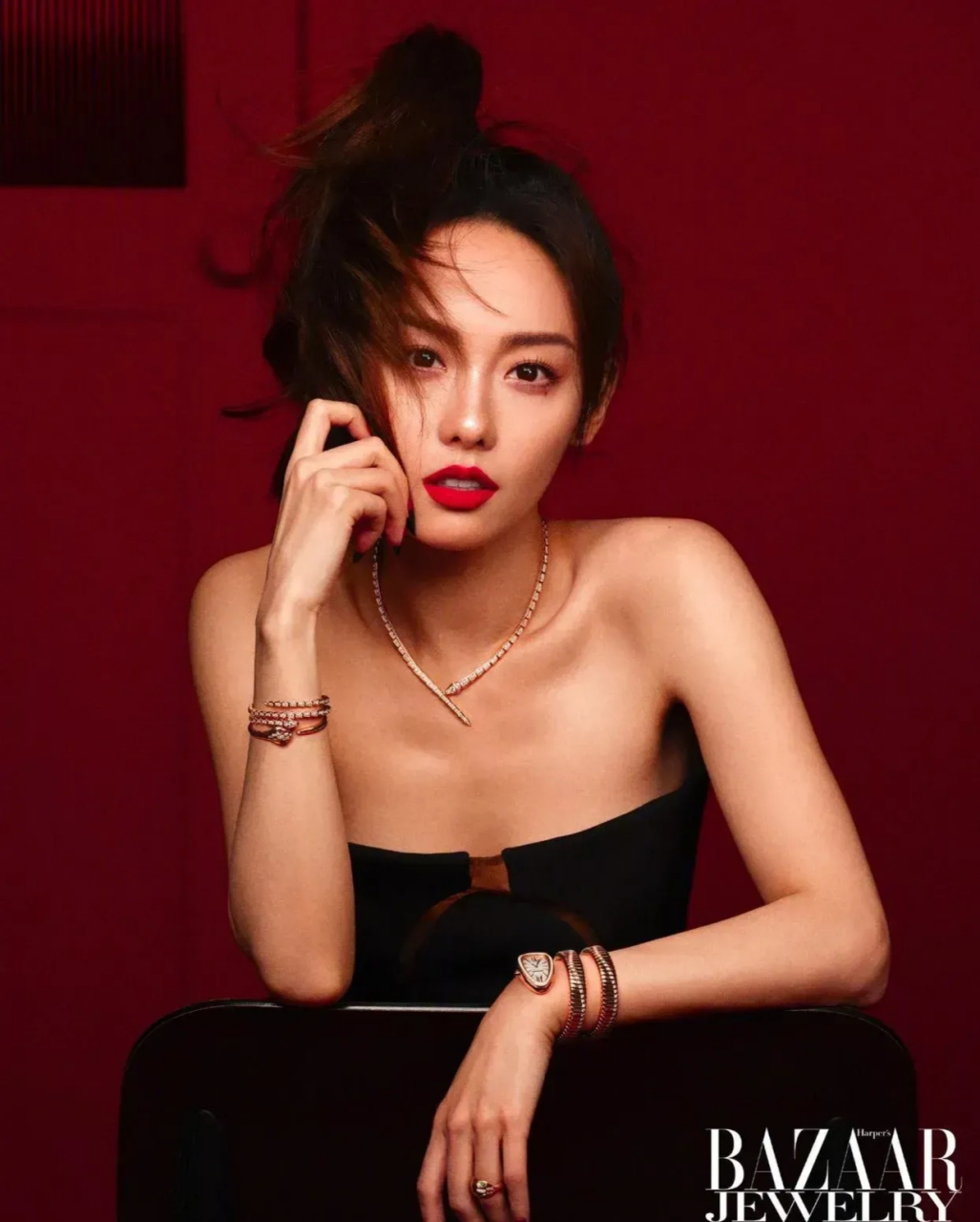 一组张嘉倪姐姐芭莎杂志封面女郎风采魅力女人韵味十足写真!