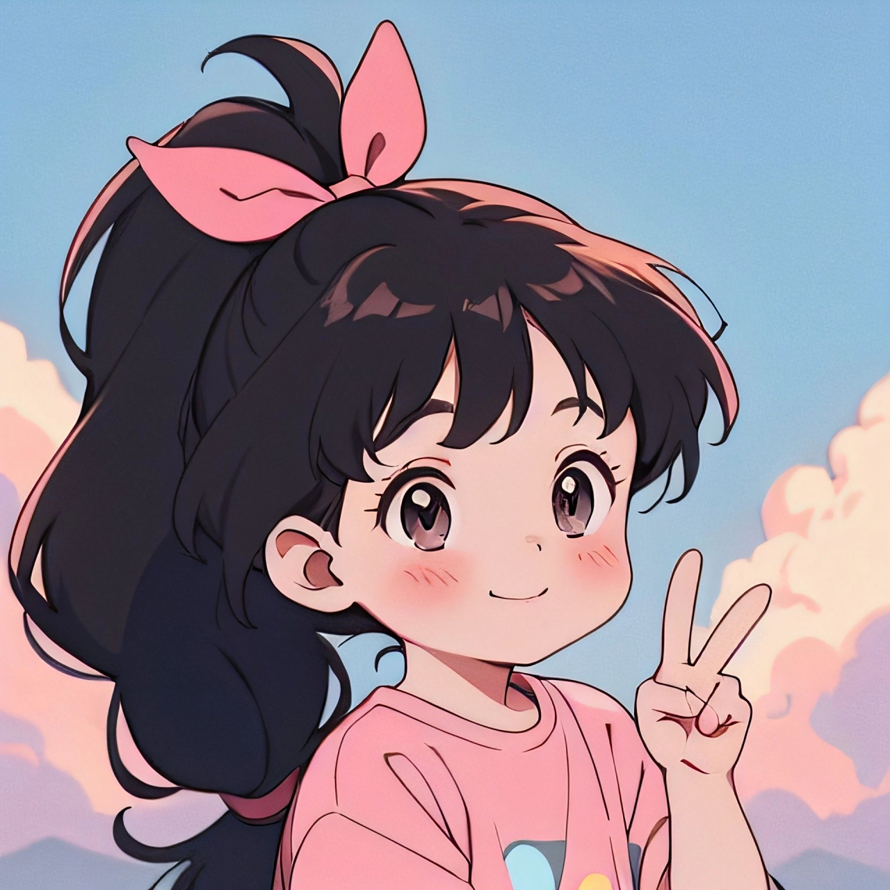 一起给生活比耶,好运紧跟着来[嘻嘻]#头像# #漫画# #ai共创计划