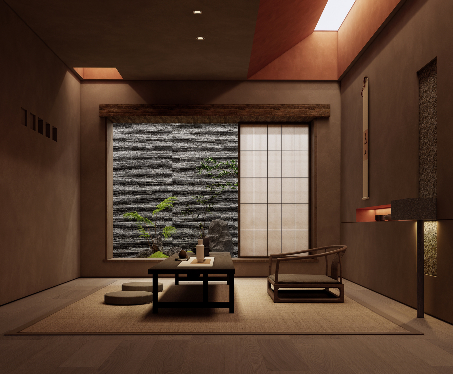 茶室如何造景 | 马醉木 | 天井|||新作 创造室内天井,模拟自然采光 半