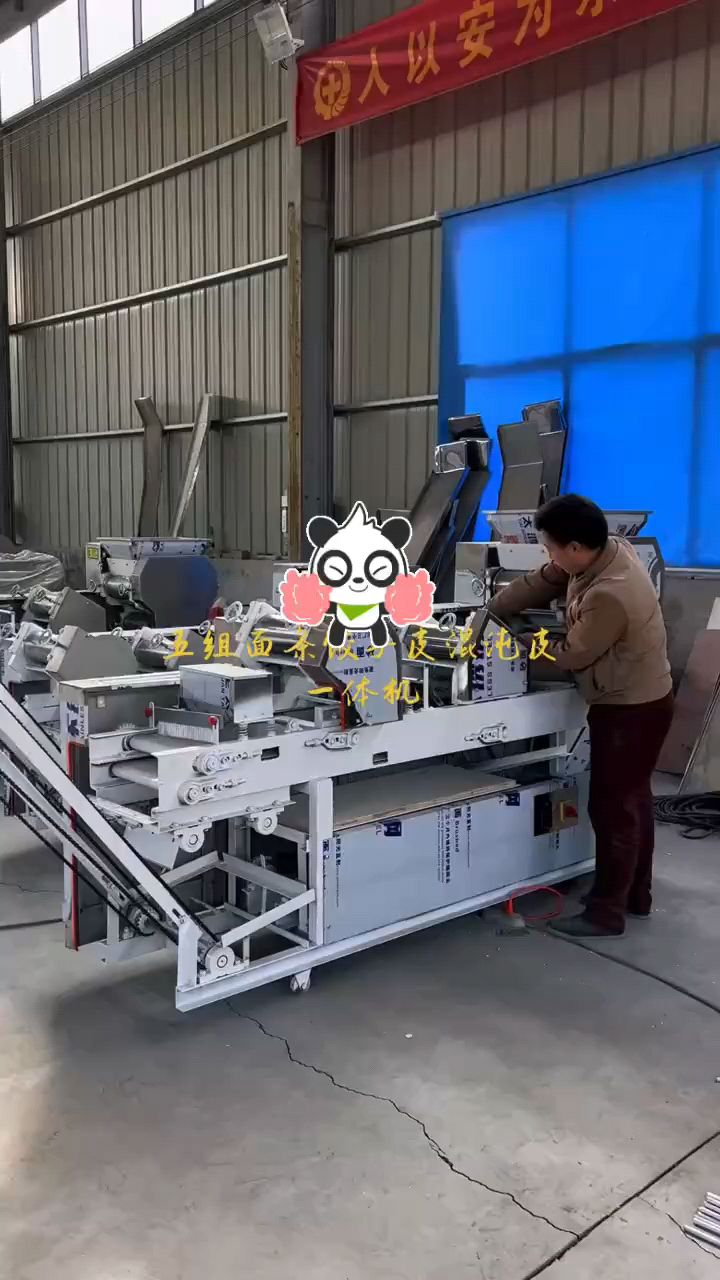 洲恒五组面条机饺子皮混沌皮一体机 面条机一体机-度小视