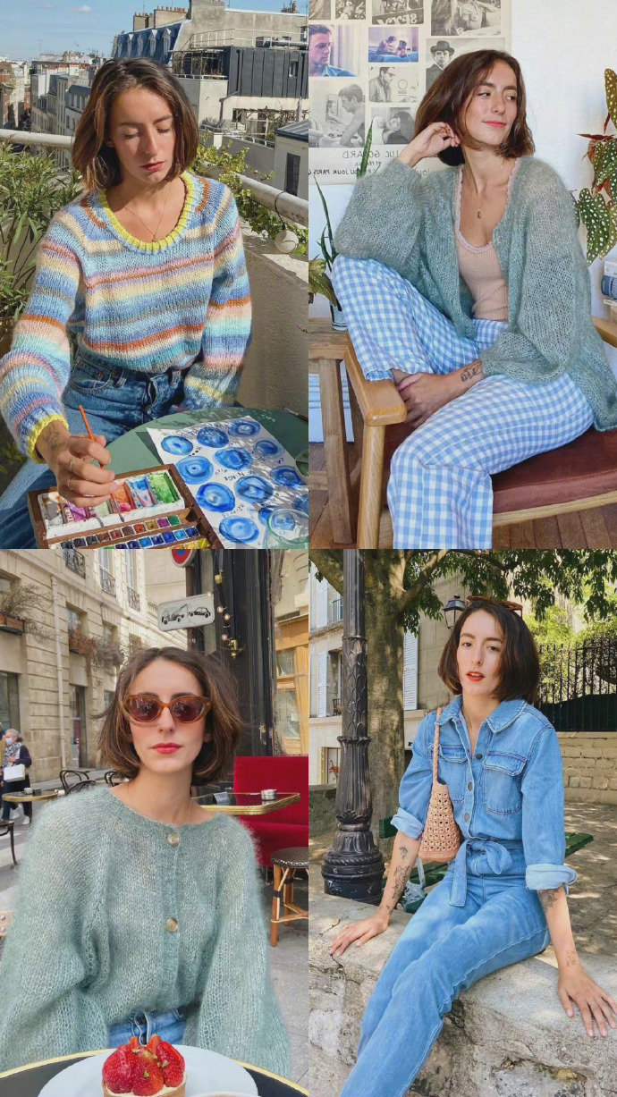 法国画家wiwoos 色彩明媚的复古法式穿搭参考 92