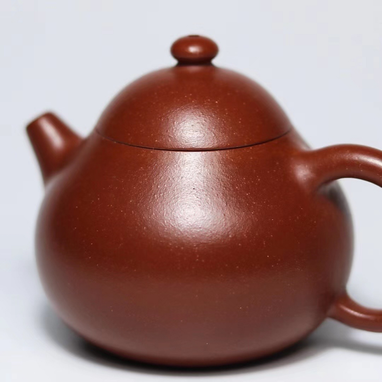 文旦壶 朱泥名家国家级工艺美术师许林峰作品 原矿玫瑰红朱泥,全手工